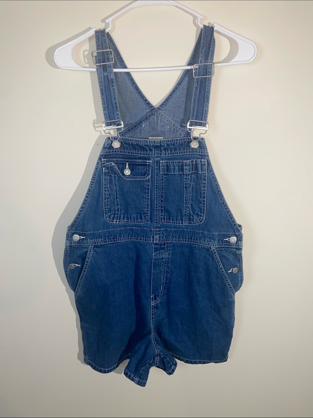 Vintage Gap Dark Wash Short Overalls Size M